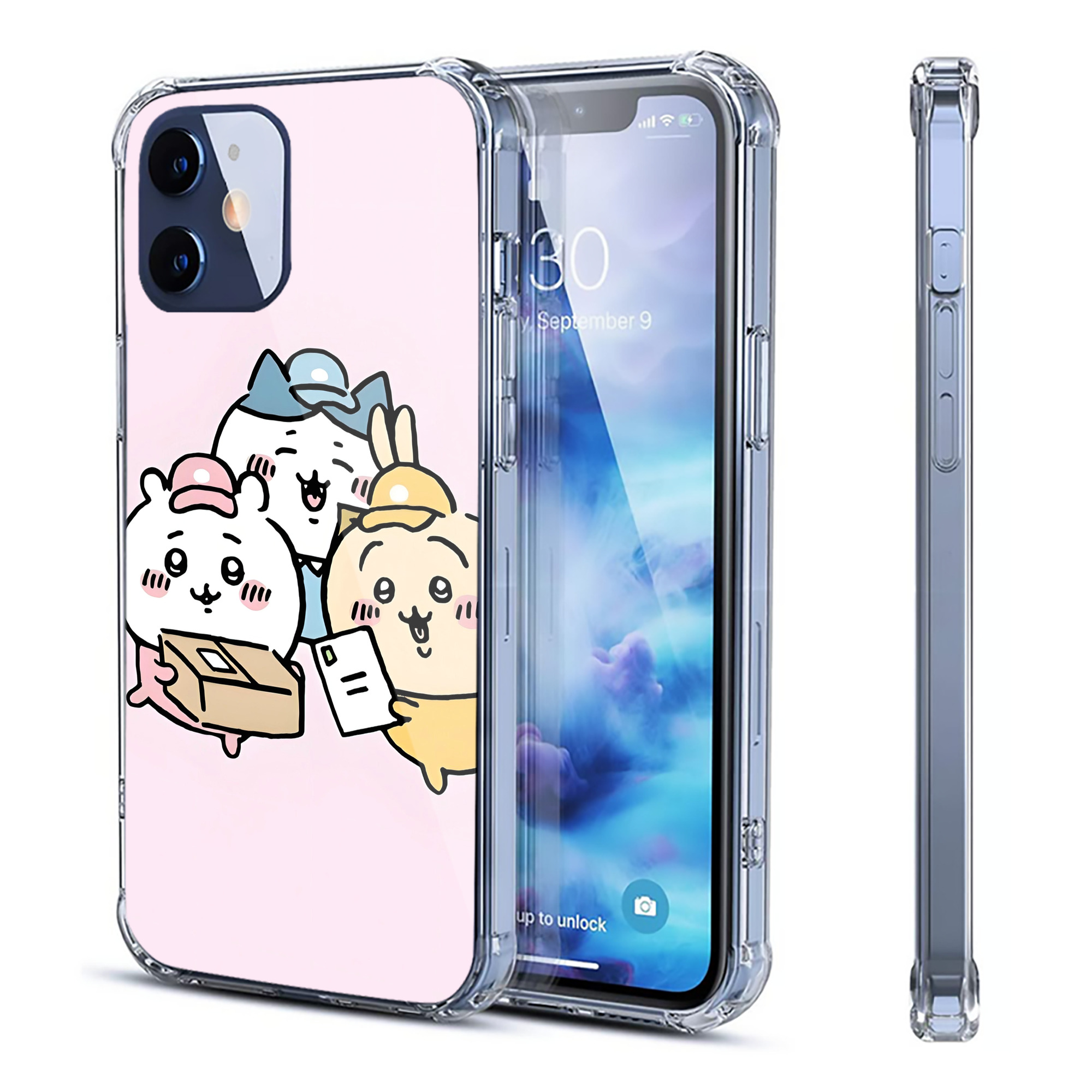 （画像用） ちいかわ Chii-kawa 【iPhone 12シリーズ対応】透明スマホケース（クリアソフトケース）
